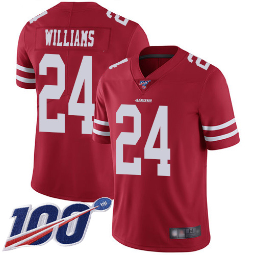 San Francisco 49ers Limited Red Men K Waun Williams Home NFL Jersey 24 100th Season Vapor Untouchable